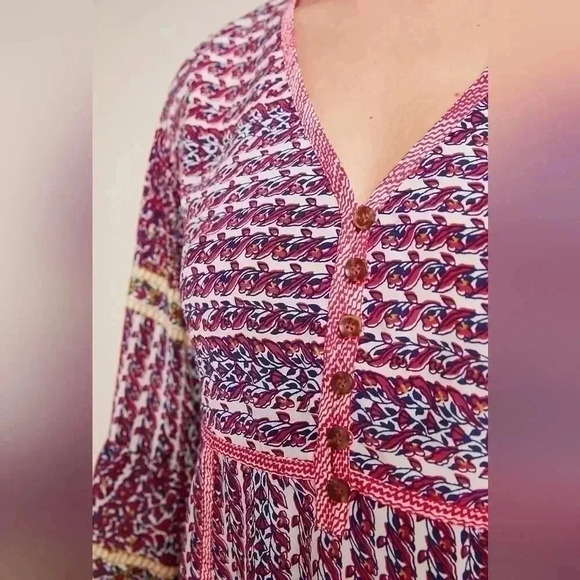 NWOT Anthropologie Maeve Lilyana Tiered Silk Blouse XS - Picture 6 of 7